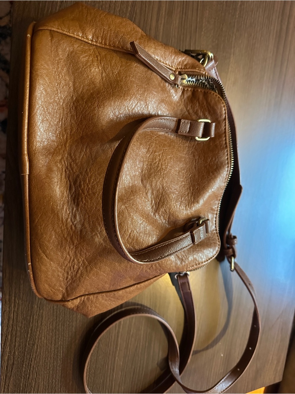 Brown Leather Satchel Handbag